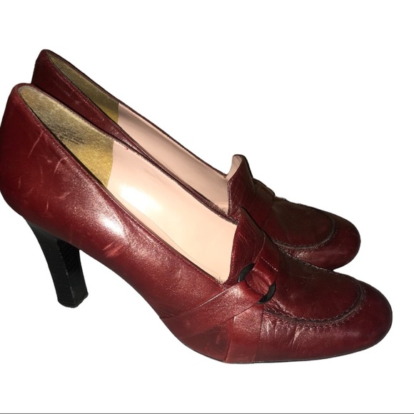Enzo‎ angiolini dark red supremely comfortable classic loafer pump heels size 10 - Picture 5 of 9
